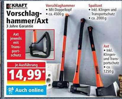 Vorschlaghammer und Spaltäxte mit Transport- und Klingenschutz