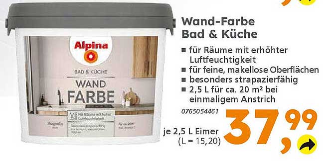 Wand-Farbe Bad & Küche von Alpina