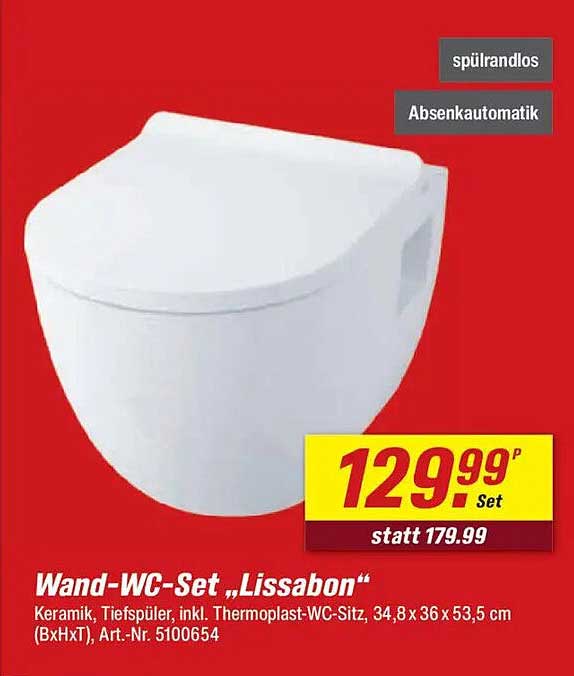 Wand-WC-Set „Lissabon“