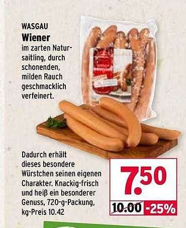 WASGAU Wiener im zarten Naturdarm