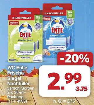 WC Ente Frische-Siegel Nachfüller - 2 x 36-ml-Packung