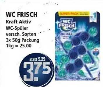 WC FRISCH Kraft Aktiv WC-Spüler, verschiedene Sorten, 3x 50g Packung