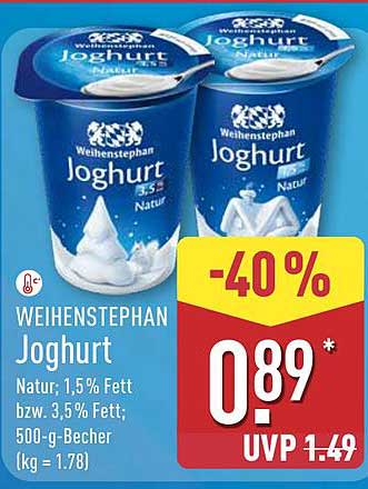 WEIHENSTEPHAN Joghurt 500-g-Becher