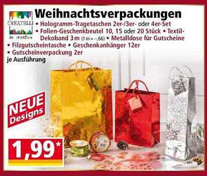 Weihnachtsverpackungen - Hologramm-Tragetaschen 2er/3er- oder 4er-Set