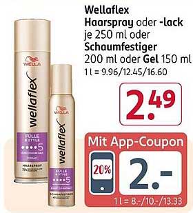 Wella Professionals Wellaflex Haarspray oder -lack je 250 ml oder Schaumfestiger 200 ml oder Gel 150 ml - jetzt nur 2,49€