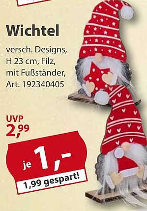 Wichtel - vers. Designs, H 23 cm, Filz, mit Fußständer, Art. 192340405