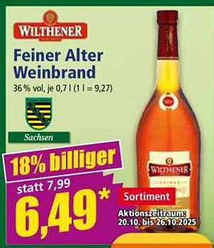 Wilthener Feiner Alter Weinbrand 0,7 l - Jetzt zugreifen!