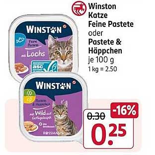 Winston Katze Feine Pastete oder Pastete & Häppchen 100 g