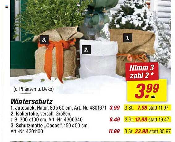 Winterschutz - Jutesack, Isolierfolie und Schutzmatte