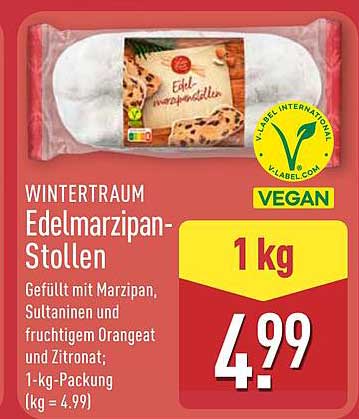 WINTERTRAUM Edelmarzipan-Stollen 1 kg