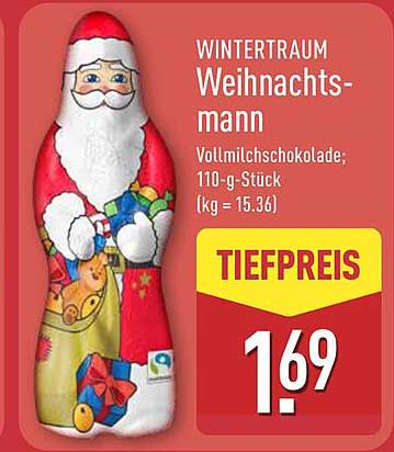 WINTERTRAUM Weihnachtsmann Vollmilchschokolade 110-g-Stück