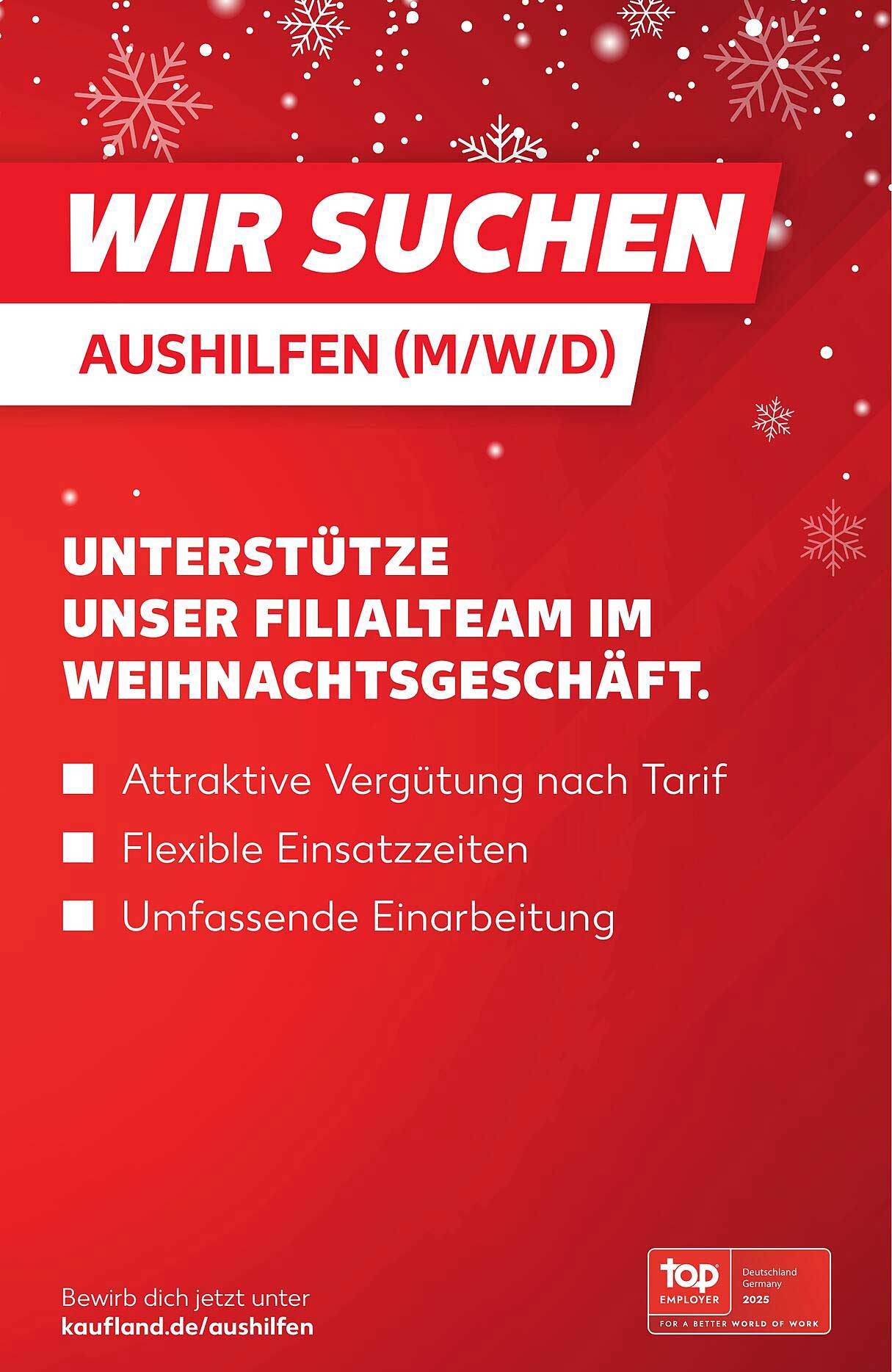 Wir suchen Aushilfen (m/w/d) für das Weihnachtsgeschäft