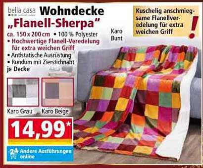 Wohndecke "Flanell-Sherpa"