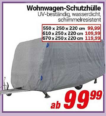 Wohnwagen-Schutzhülle UV-beständig, wasserdicht, schimmresistent