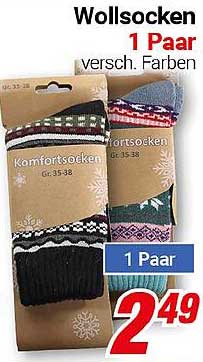 Wollsocken - 1 Paar in verschiedenen Farben
