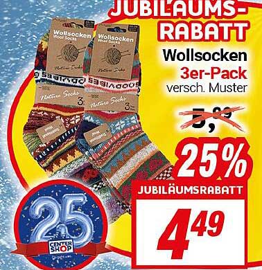 Wollsocken 3er-Pack verschiedenste Muster