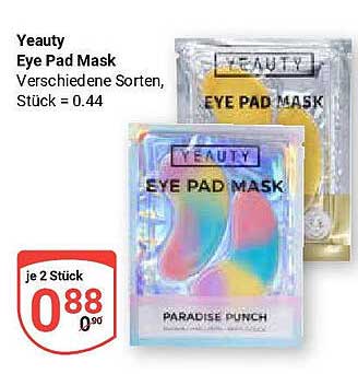 Yeauty Eye Pad Mask, verschiedene Sorten, Stück = 0.44