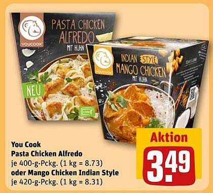 You Cook Pasta Chicken Alfredo und Mango Chicken Indian Style