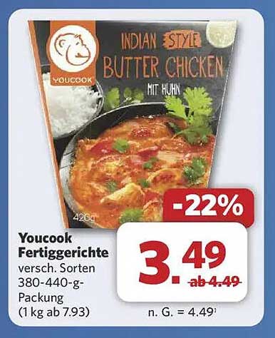 Youcook Fertiggerichte - Indian Style Butter Chicken