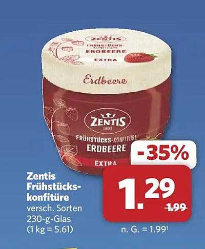 Zentis Frühstücks-Konfitüre Erdbeere 230g