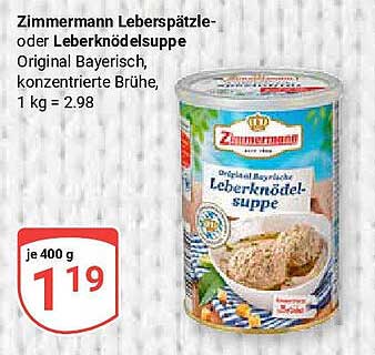 Zimmermann Leberpätzle- oder Leberknödelsuppe 400 g