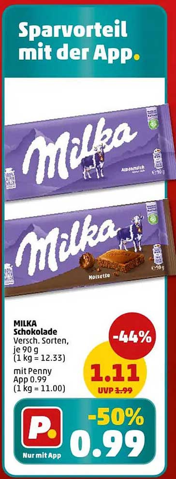 Elegantes Milka Schokolade Angebot Penny Bild