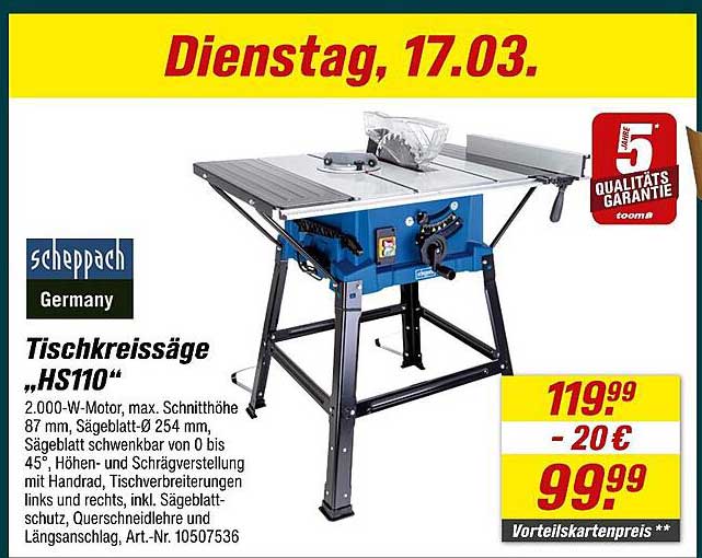 Tischkreissäge „HS110“