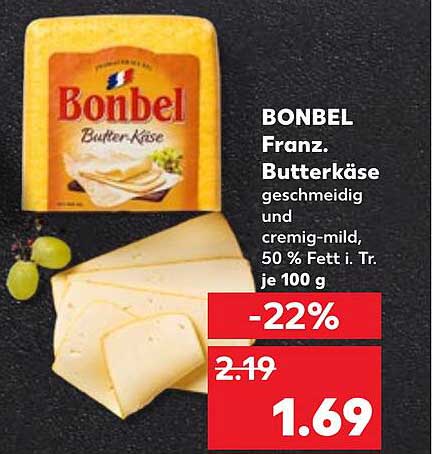 BONBEL Franz. Butterkäse, geschmeidig und cremig-mild