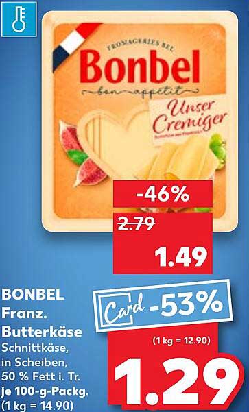 BONBEL Franz. Butterkäse Schnittkäse in Scheiben