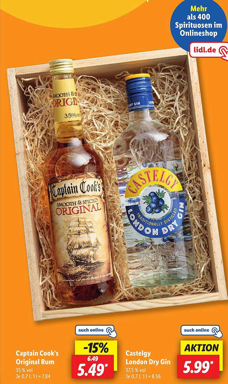 Captain Cook's Original Rum & Castelgy London Dry Gin