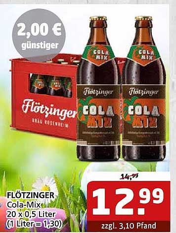 FLÖTZINGER Cola-Mix 20 x 0,5 Liter