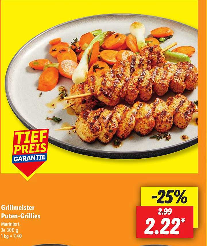 Grillmeister Puten-Grillies, mariniert (300 g)