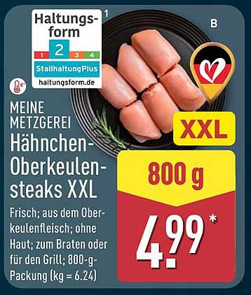 Hähnchen-Oberkeulensteaks XXL - 800 g
