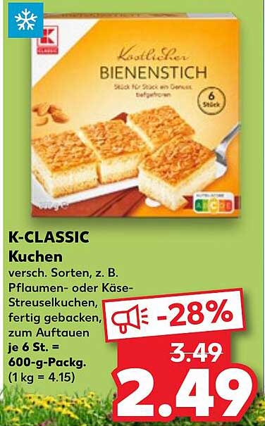 K-CLASSIC Bienenstich Kuchen 6 Stück