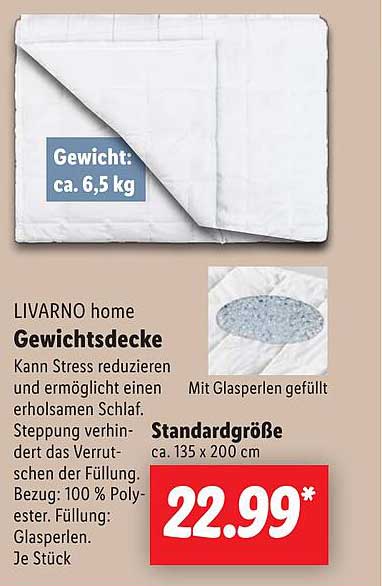 LIVARNO home Gewichtsdecke - Standardgröße 135 x 200 cm