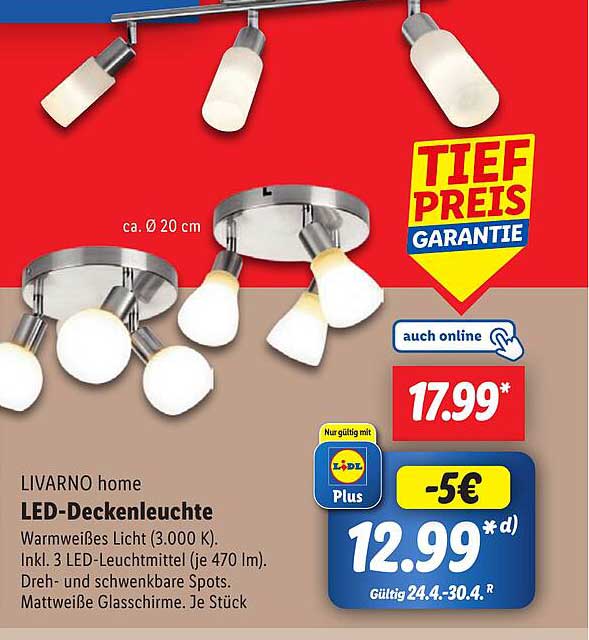 LIVARNO home LED-Deckenleuchte