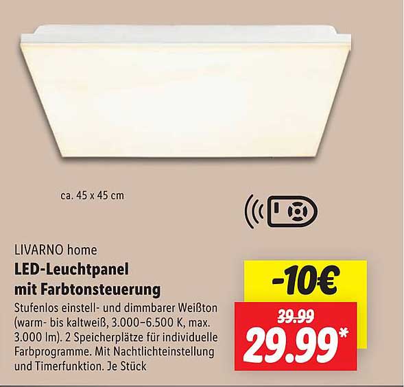 LIVARNO home LED-Leuchtpanel mit Farbtonsteuerung