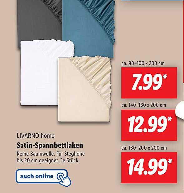 LIVARNO home Satin-Spannbettlaken