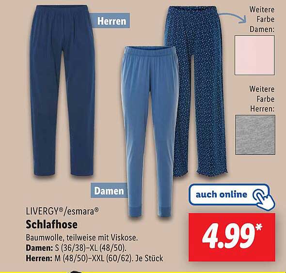 LIVERGY®/esmara® Schlafhose für Damen und Herren