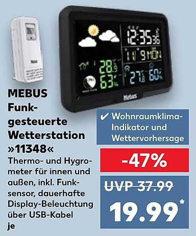 MEBUS Funkgesteuerte Wetterstation »11348«