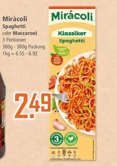 Mirácoli Spaghetti oder Maccaroni 360g - 380g Packung