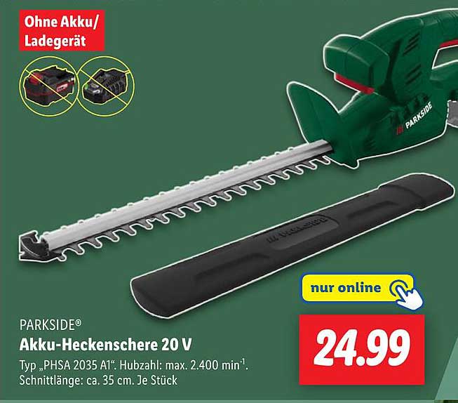 PARKSIDE Akku-Heckenschere 20 V