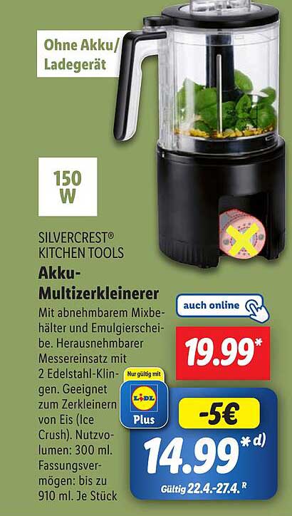 SILVERCREST® Akku-Multizerkleinerer