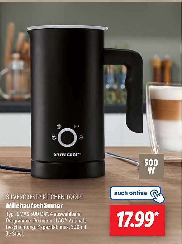 SILVERCREST® Milchaufschäumer - Typ SMAS 500 D4