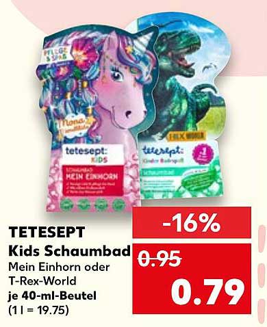 TETASEPT Kids Schaumbad Mein Einhorn oder T-Rex-World je 40-ml-Beutel