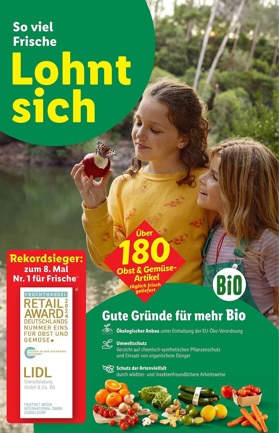 Über 180 Obst & Gemüse-Artikeln täglich frisch bei Lidl