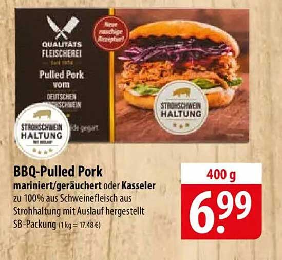 BBQ-Pulled Pork mariniert/geräuchert oder Kasseler