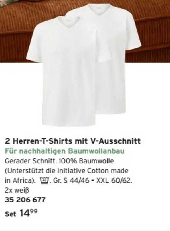 2 Herren-T-Shirts mit V-Ausschnitt