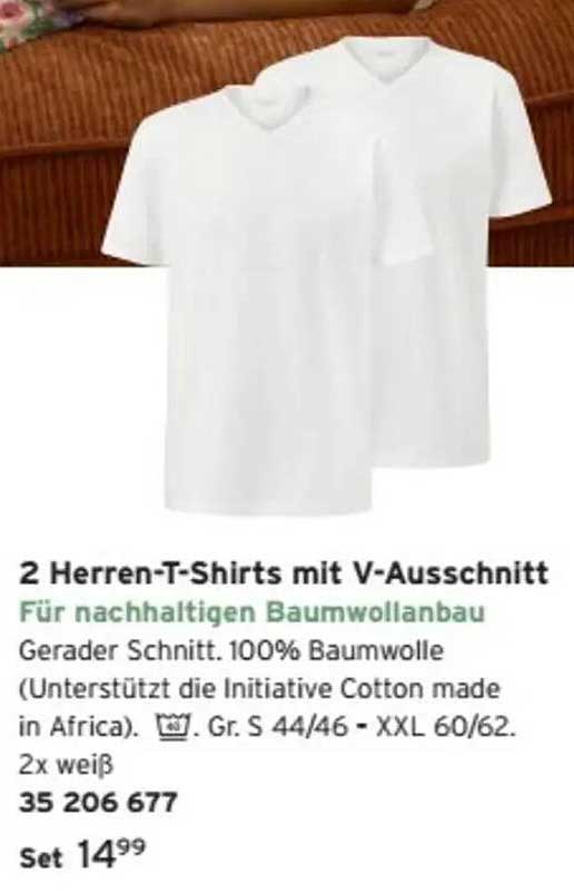2 Herren-T-Shirts mit V-Ausschnitt - Set 14,99