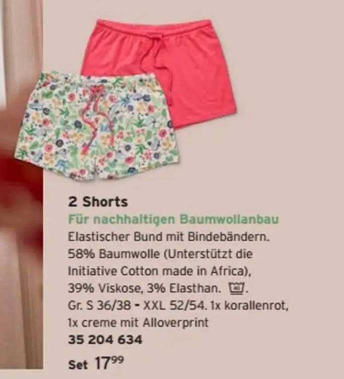 2 Shorts für nachhaltigen Baumwollanbau